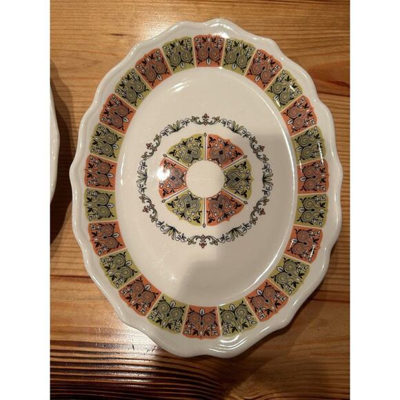 PAIR - Vintage SYRACUSE China Platter PINK RESTAURANT WARE Mid Century Modern - Picture 6 of 7